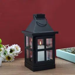 Decorative Iron Lantern , Candle Stand For Home & Decor , T-light Stand Small Black Iron Table Lantern-image-60