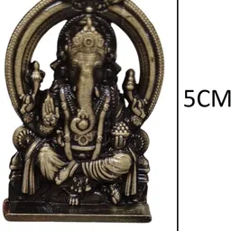 adrista Metal Lord Ganesha Idol for Home Temple/Pooja Room, Car Dashboard/Gift Decorative Showpiece - 5 cm image 4