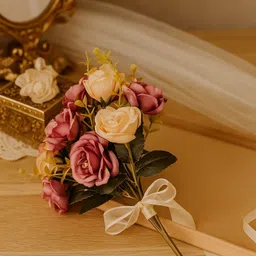 artsy Artificial Flowers for decoration peony rose flower bunch for vase Multicolor Rose Artificial Flower image 4