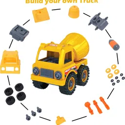 magic-on-wheels Buildables Concrete Mixer|Build & Combine Vehicle|Pull Back & Friction Toy for3+ image 2