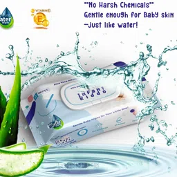 infant kiddo Paraben Free Infused Moisturizing Baby Wipes with vitamins"E"& Alovera Pack of 5 image 2