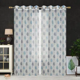 brand roots 154 cm (5 ft) Tissue Semi Transparent Window Curtain (Pack Of 2)-picture-13