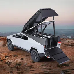 star impex Die-Cast CyberrTruck Camping with 6 Openable Doors+Working Horn and Lights image 5