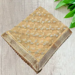 kamya fashion Net Embroidered Gold Women Dupatta-picture-14