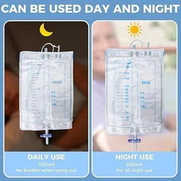 ashaka Portable Reusable Washable Urine Collector Bag 2000 + 1000 Ml Urine Bag image 5