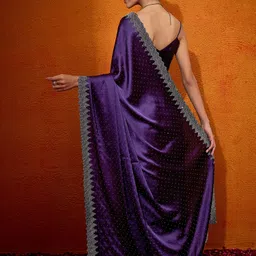 sareemall Embellished Bollywood Satin, Silk Blend Saree image 3