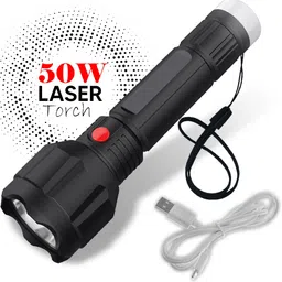 sunaze 2 In 1 Light Mode Rechargeable Handy 50W Long Range Torch Light 1200mAh Battery Torch-picture-10