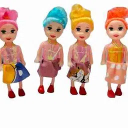 akansha 8 Doll Set For Your Little Princess & Kids, Foldable Arms & Legs [10cm] image 2