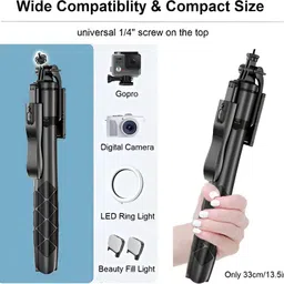 TRUWEL L16 Camera & Mobile Tripod | Extendable Travel Tripod Stand with 3-Way Pan Head Tripod image 2