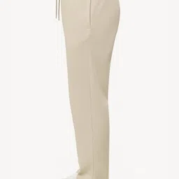 romfique Men Relaxed Beige Pure Cotton Trousers image 3
