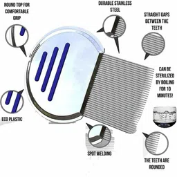 makeupia Lice Comb Stainless steel Nit & Egg For Man & women Kids babies(Random color) image 1