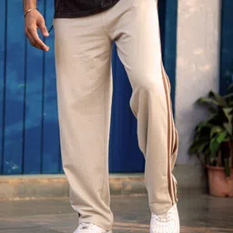maniac Men Striped Beige Track Pants image 3