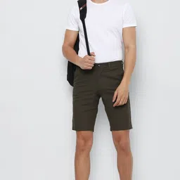 allen solly Self Design Men Green Regular Shorts image 5