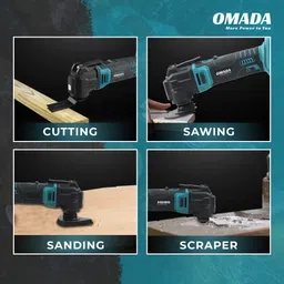 omadatools Cordless Oscillating Tool kit 2000 OPM Variable Speed & 4°Angle Multi Vise Tool image 5