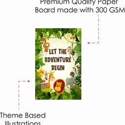 balloonistics Jungle Animals Theme Invitations Cards with Envelopes for Birthday Party Kids Birthday Party Invitations for Boys and Girls Pack of 10 Invitation Card image 3