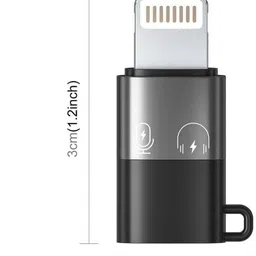 ZENIFY Silver Type C Female to 8 pin Male Adapter, OTG for Phone Extender Convertor Phone Converter image 2