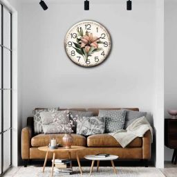 olive tree Flower 12 Inches Classic Wooden Clock-picture-25