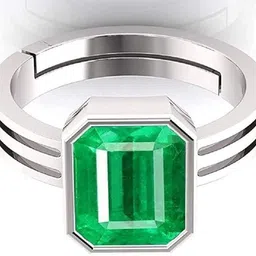 sidhgems Sterling Silver Emerald Gold Plated Ring image 1