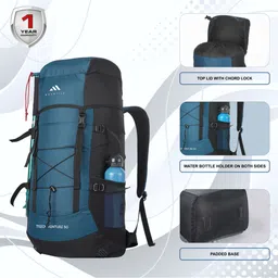 mountile TRECK VENTURE 50L Travel Backpack for Hiking Trekking with Rain Cover Rucksack - 50 L image 4