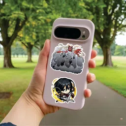 animeverse 3 inch Attack On Titan Anime Stickers For Laptops, Water Bottle, Phone Case, Etc Self Adhesive Sticker image 5