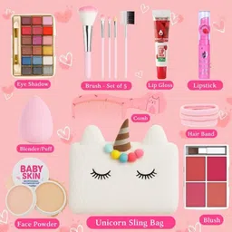 linivya Kids Makeup Kit – 18-Piece Set with Unicorn White Bag, Safe & Fun for Ages 6–17-picture-27