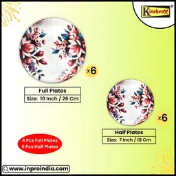 kitchrox Melamine Multicolor Floral Dinner Plates Perfect Plates Set for Your Home! Dinner Plate image 2