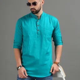 tallwalker Men Solid Pure Cotton Straight Kurta-picture-13