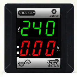shockley GREEN RED LED Volt (80-500V AC) Ampere (1-40A AC) Meter Panel 72X72MM (1 pc) Voltmeter image 1