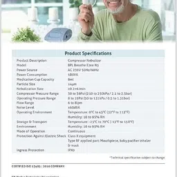 BPL Breath Ezee N5 Low Noise Compressor Nebuliser Machine Kit with thermometer Nebulizer image 5