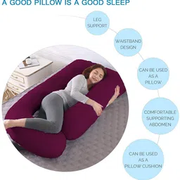 jojo ultra soft j shaped Polyester Fibre Solid Pregnancy Pillow Pack of 1 image 3