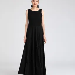 tokyo talkies Women Maxi Black Full Length Dress image 2