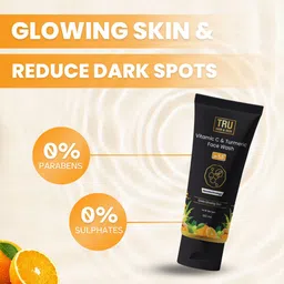 tru hair & skin Vitamin C & Turmeric | Gives Glowing Skin & Reduces Dark Spots Face Wash image 5