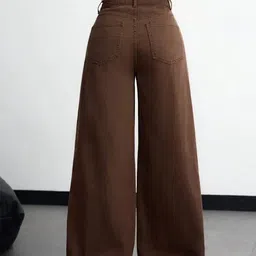 gntrends Women Relaxed Fit High Rise Brown Jeans-picture-28