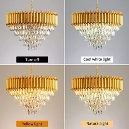 svah 600mm Full gold Round Chandelier For Living Room Bed Room Chandelier Ceiling Lamp image 3