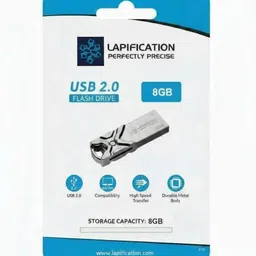 LAPIFICATION USB 2.0 FLASH DRIVE 8 GB Pen Drive Compatible with Desktop Computer, Gaming Console, Laptop, Tablet, Television USB 2.0 Metal Case image 2