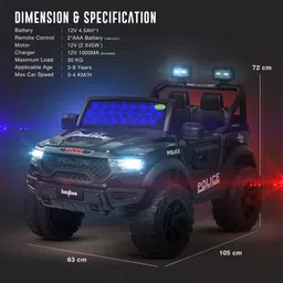 baybee Battery Car Electric Jeep for Kids Ride on Toy Car With Bluetooth Rechargeable Jeep Battery Operated Ride On image 5