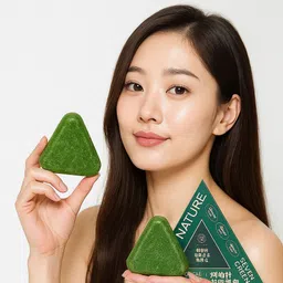 ophyra NEW Seven Green Nature Triangle Herbal Shampoo Bar (Anti Hair Fall) Pack 1-picture-27