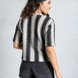 sofisty Women Regular Fit Striped Lapel Collar Casual Shirt image 2