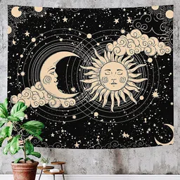 hasthip Sun and Moon Tapestry Aesthetic Moon Tapestry Black Dark Spiritual Tapestries Sun and Moon Tapestry Aesthetic Moon Tapestry Black Dark Spiritual Tapestries Tapestry image 2