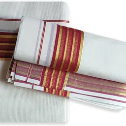 Vairavaa Tex VT - 4200 Kerala Traditional Mundu Double Set 4.00/2.80m Maroon Solid Women Dhoti-image-41