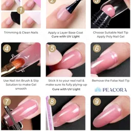 peacora Professional PolyGel nail extension Fast Build Nail Enhancement & Extension Gel image 3