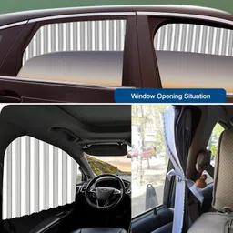 pormono 4pcs Magnetic Car Side Black Brown Silver Multicolor Car Curtain image 4