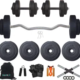 starx PVC 8KG WeightPlate with 3Ft Curl Rod and Gym Accessories Gym Equipment for Home Fixed Weight Dumbbell-picture-20