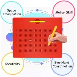toyporium Magnetic Drawing Board With Steel Beads & Magnetic Pen, Learning Educational Toy image 2