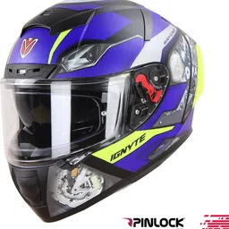 ignyte IGN-4 Machine ISI/DOT Certified Double Visor Full Face Graphic Helmet Motorbike Helmet image 2