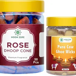 moon zope Pure Cow Ghee Cotton Wicks Batti, Ghee Diya Batti 35 Pcs, Dhoop Cone 50 Pcs, Cotton Wick-picture-18