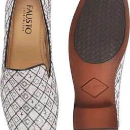 fausto Ethnic Velvet Sequin Embroidered Juttis for Wedding|Traditional Kurtas Shoes Mojaris For Men image 4