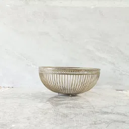 m r handicraft Gold Plated Fruit Basket - Modern Home Decoration. Cast Iron Fruit & Vegetable Basket-picture-11