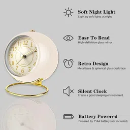 dizaa Analog Cream Clock image 3
