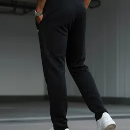dockstreet Men Solid Black Track Pants image 4